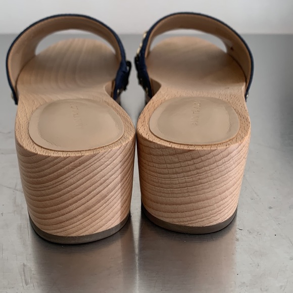 Navy Suede Clog Mule - Picture 2 of 6